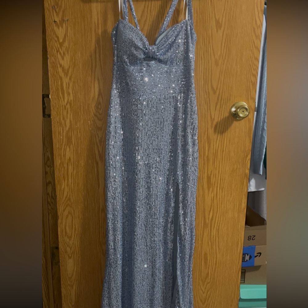 Windsor Glittering Silver Maxi Dress